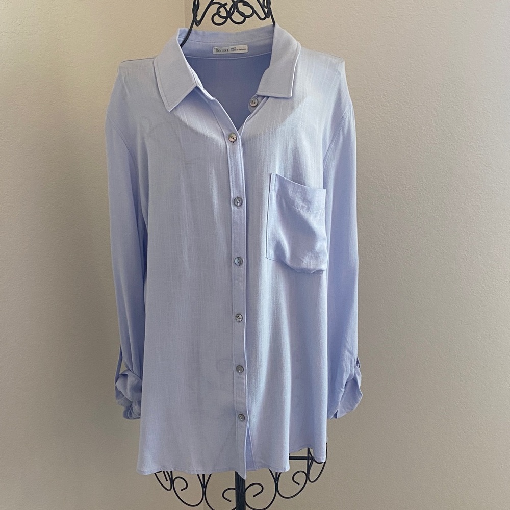 Becool Light Blue Button-Down Blouse - image 1